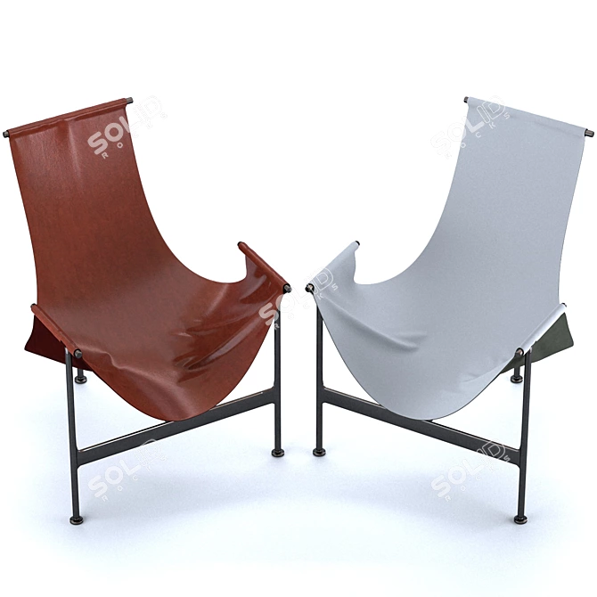 Sleek Leather Chair 3D model image 6