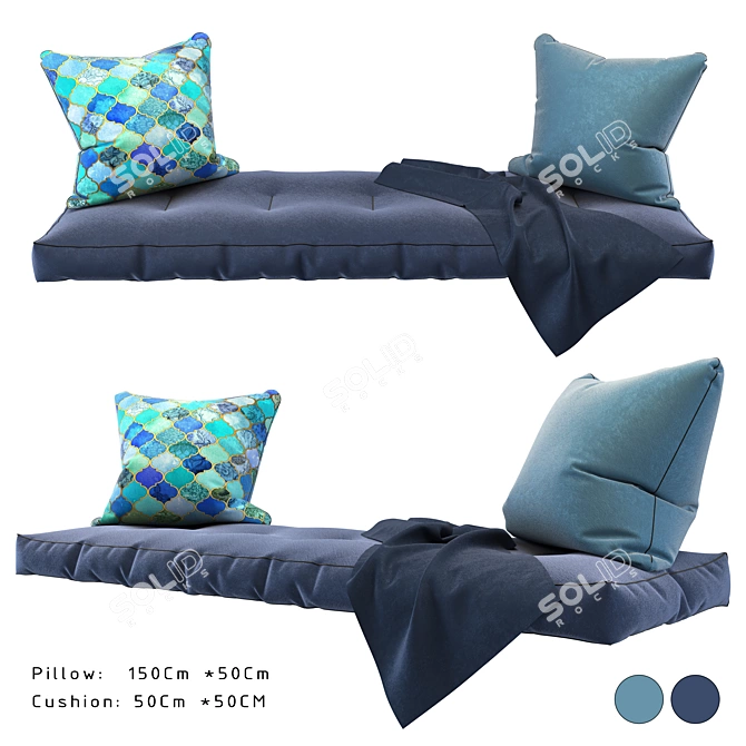 Cozy Corner Window Seat Pillows 3D model image 1