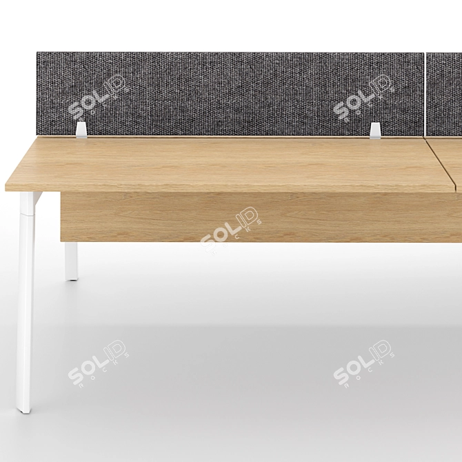 Sleek Office Workstation Desk 3D model image 2