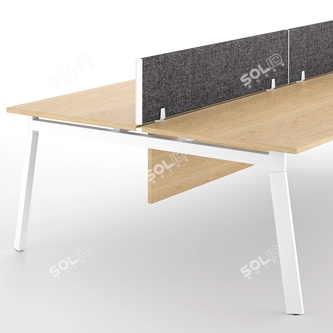 Sleek Office Workstation Desk 3D model image 3