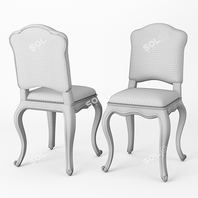 Elegant Classic Chair 3D model image 3