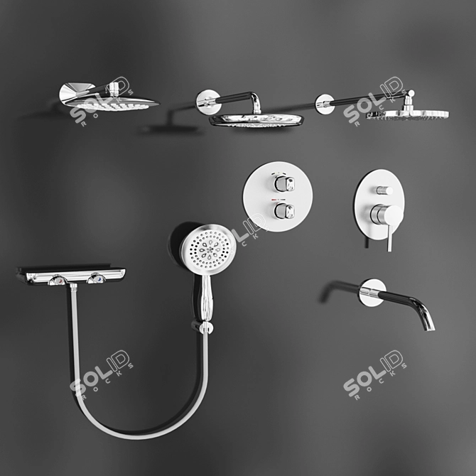 Raiber R9502 Shower Set 3D model image 1