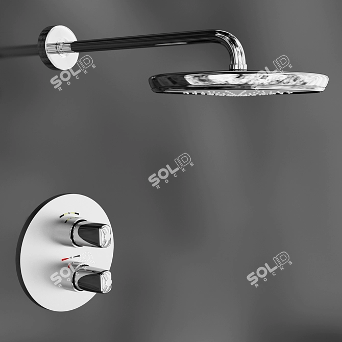 Raiber R9502 Shower Set 3D model image 3