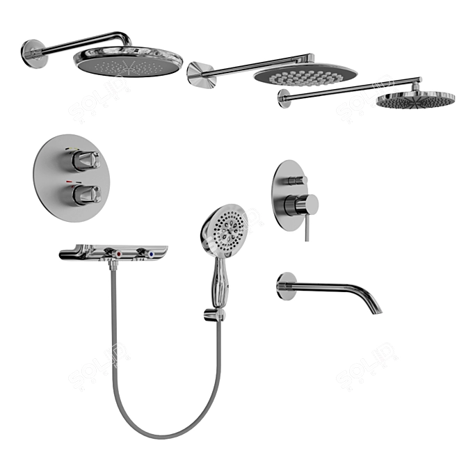 Raiber R9502 Shower Set 3D model image 6