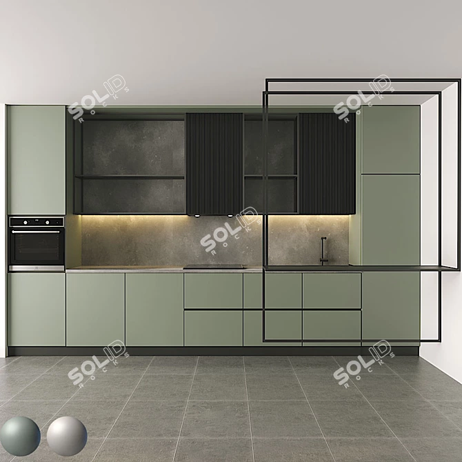 Stylish Kitchen Set: Blanco Faucet, Electrolux Gas and Oven 3D model image 1