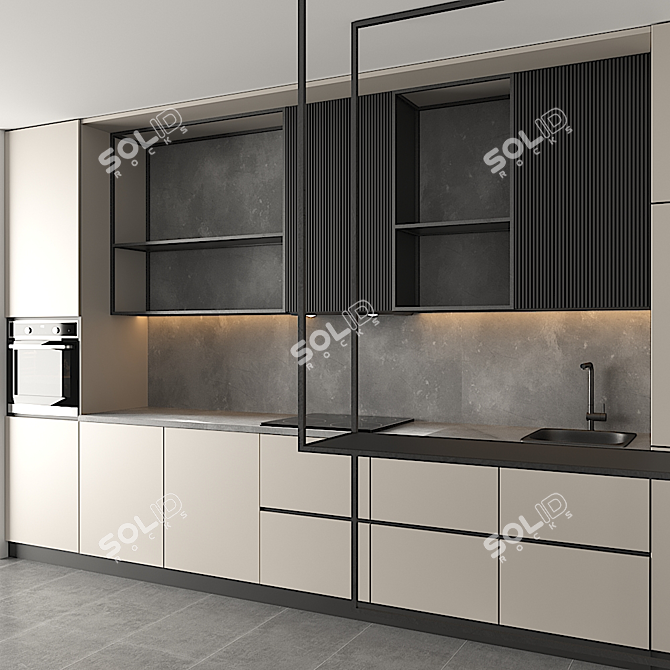 Stylish Kitchen Set: Blanco Faucet, Electrolux Gas and Oven 3D model image 3