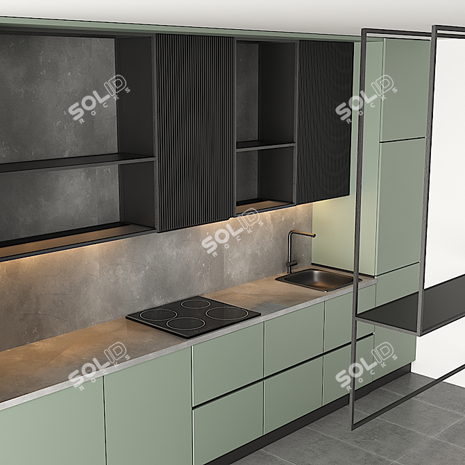 Stylish Kitchen Set: Blanco Faucet, Electrolux Gas and Oven 3D model image 4