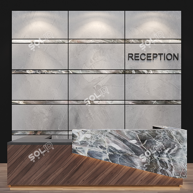 Sleek Reception Desk 3D model image 1