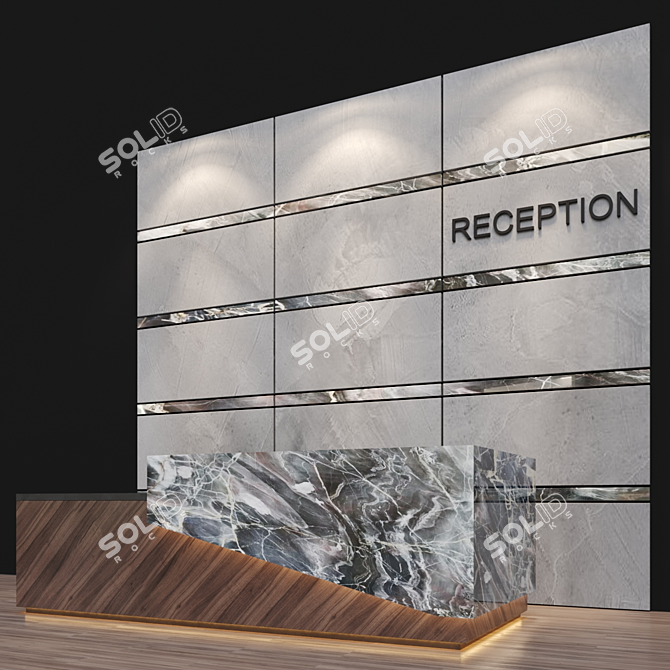 Sleek Reception Desk 3D model image 2