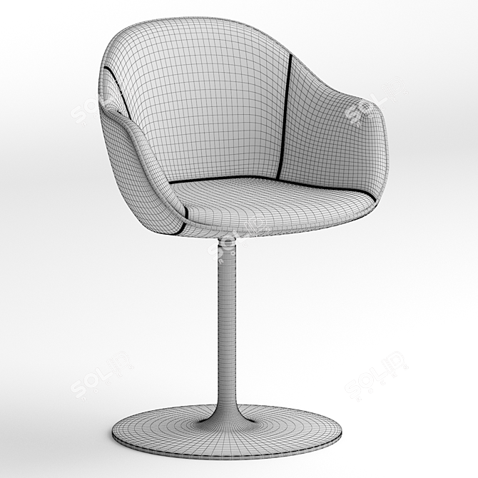 Elegant Lady Soft Calyx Chair 3D model image 4