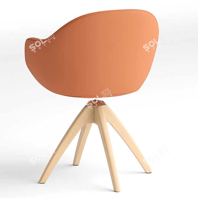 Elegant Lady Soft Wood Chair 3D model image 2