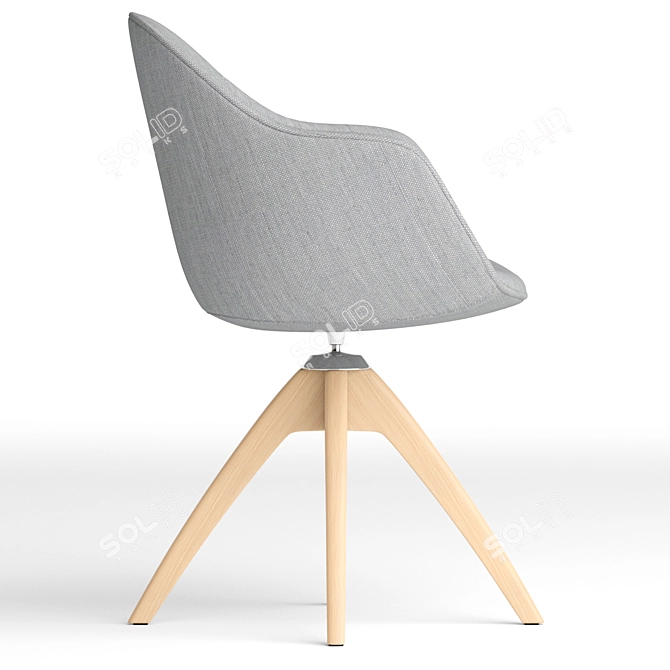 Elegant Lady Soft Wood Chair 3D model image 3