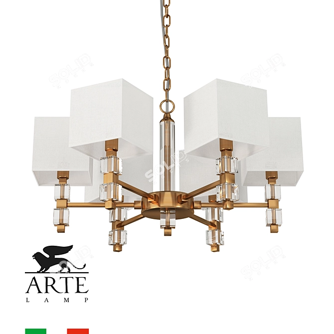 ARTE Lamp North Collection 6-Light Copper Pendant 3D model image 1