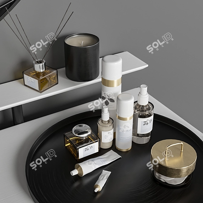 Elegant Vanity Set with Mirror 3D model image 6