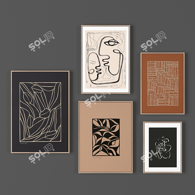 Elegant Collection of 5 Frames 3D model image 1