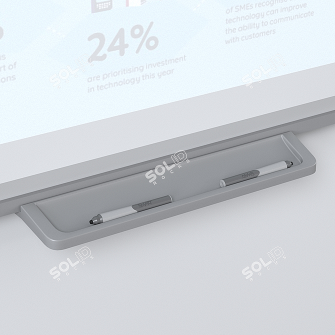 Interactive Education Set: Smart SBM685 Whiteboard with Vivitek DH758UST Projector and Mount 3D model image 5