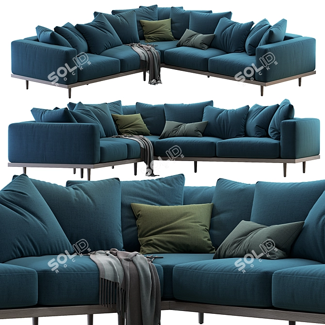 Luxurious Newport L-Shaped Sectional 3D model image 1