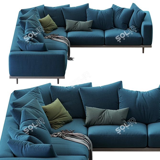 Luxurious Newport L-Shaped Sectional 3D model image 2