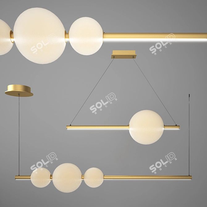 Modern Metal Pendant Light 3D model image 4