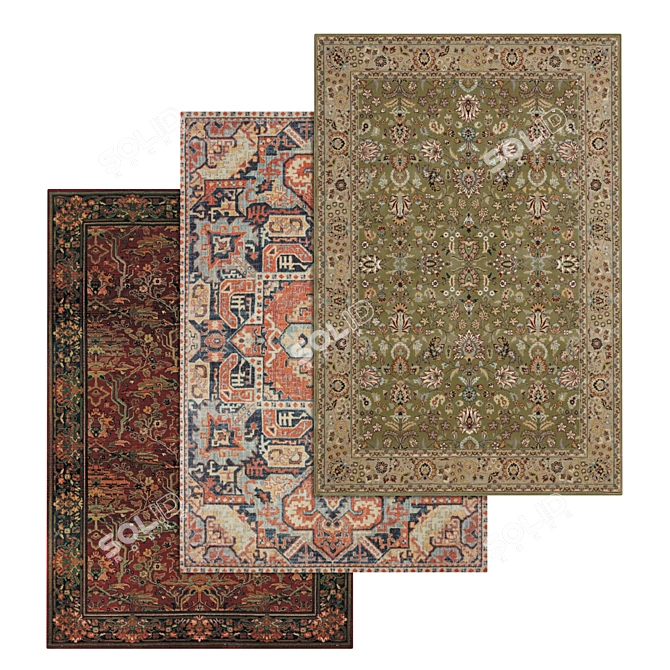 Luxury Carpets Set: High-Quality Textures & Multiple Options 3D model image 1