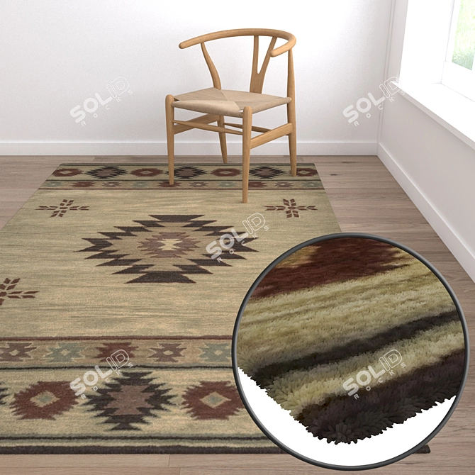 Luxury Carpet Set: High-Quality Textures for Versatile Scenes 3D model image 5