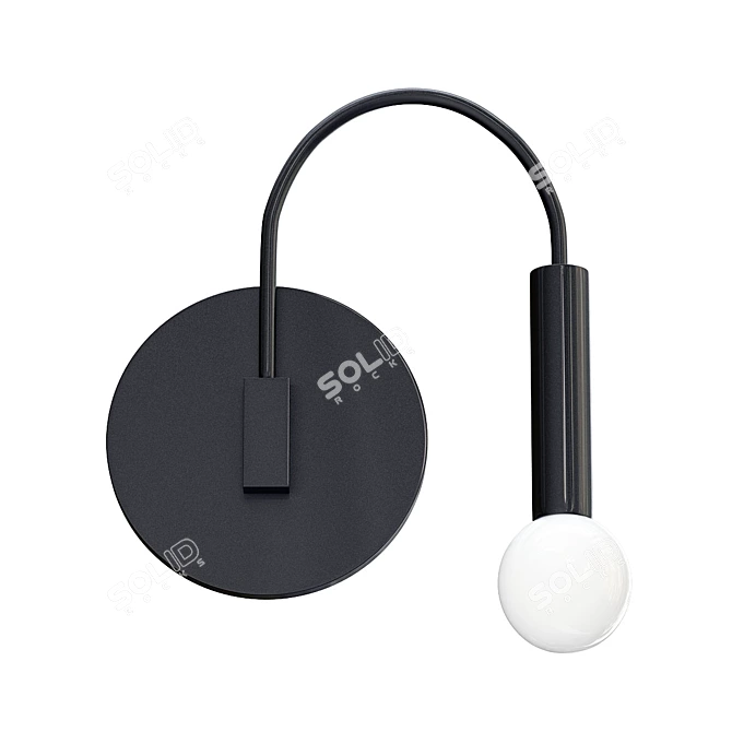 Scandinavian Style Black Wall Light - TIMO 3D model image 1