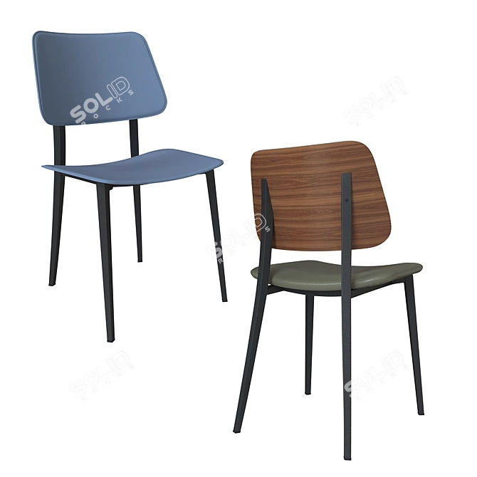 Sleek Midj Joe Chairs 3D model image 2