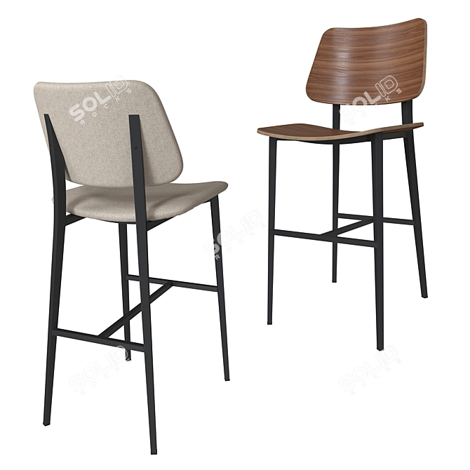 Sleek Midj Joe Chairs 3D model image 3