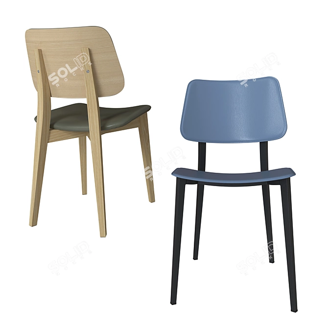 Sleek Midj Joe Chairs 3D model image 4