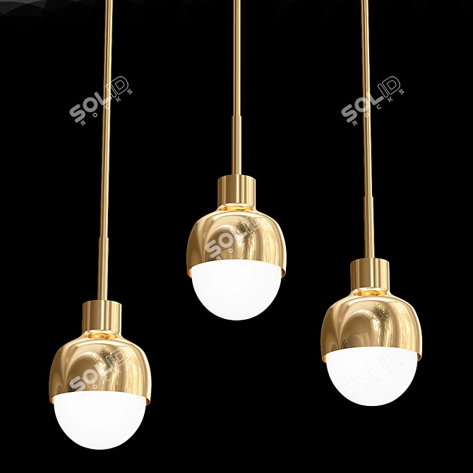 Minimalist Brass Pendant - POD01 3D model image 1