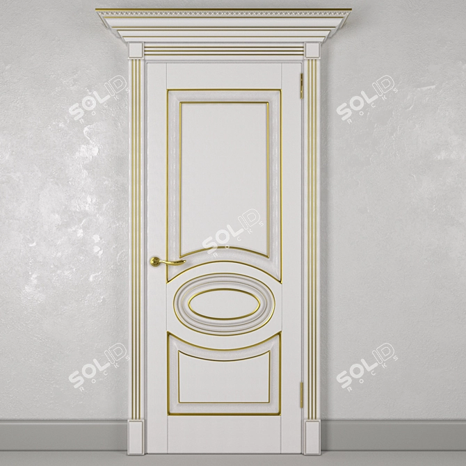 Elegant Classic Door 3D model image 1