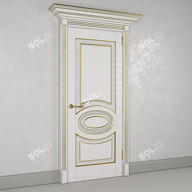 Elegant Classic Door 3D model image 2