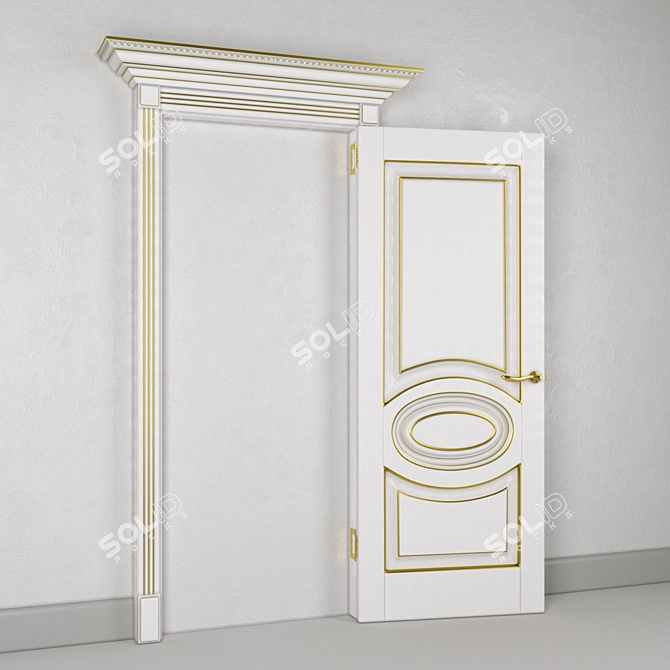 Elegant Classic Door 3D model image 4