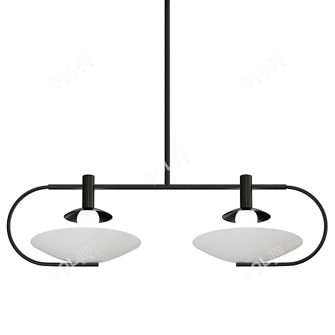 Elegant Bowl-Shaped Pendant Light 3D model image 1