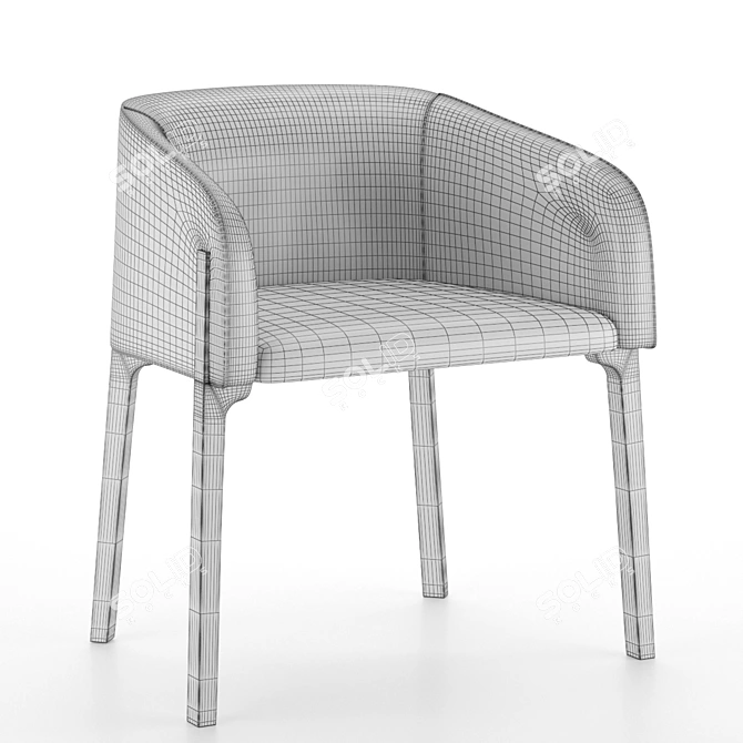 Elegant Chesto Dining Chair 3D model image 2