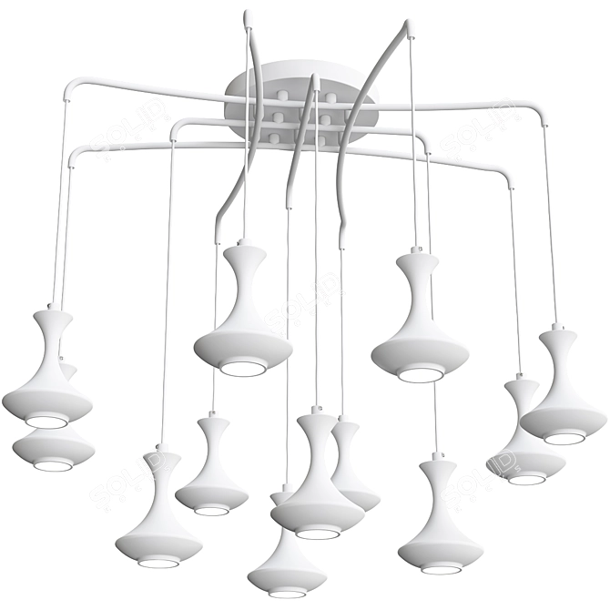 Tracery Pendant: Black & White Bliss 3D model image 5