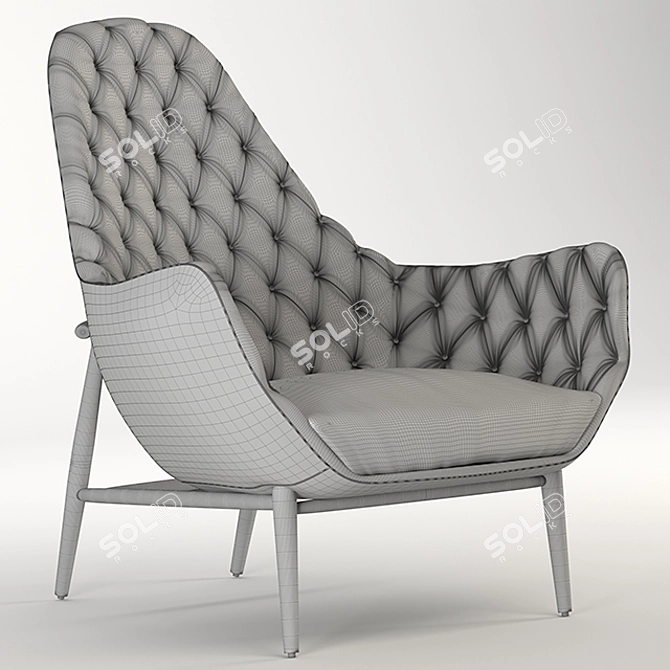Elegant Jade Armchair: A Luxurious Respite 3D model image 2