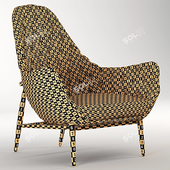 Elegant Jade Armchair: A Luxurious Respite 3D model image 3