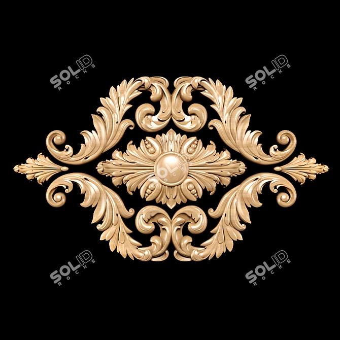 Classic Carving Trim: Detailed CNC & Rendering 3D model image 1