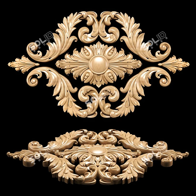 Classic Carving Trim: Detailed CNC & Rendering 3D model image 2