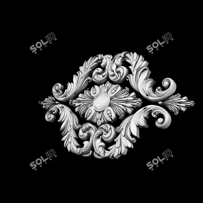 Classic Carving Trim: Detailed CNC & Rendering 3D model image 4