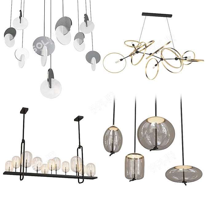 Modern Pendant Lighting Collection 3D model image 6