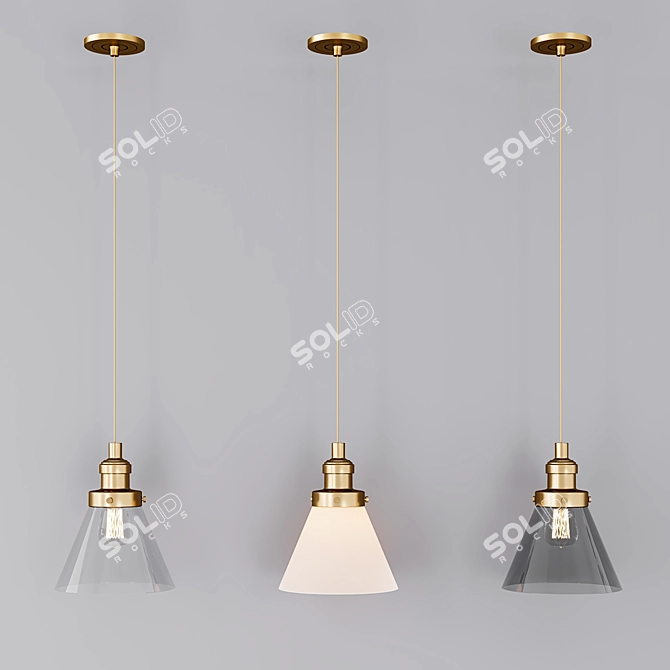 Innovations Lighting Large Cone Mini Pendant 3D model image 2