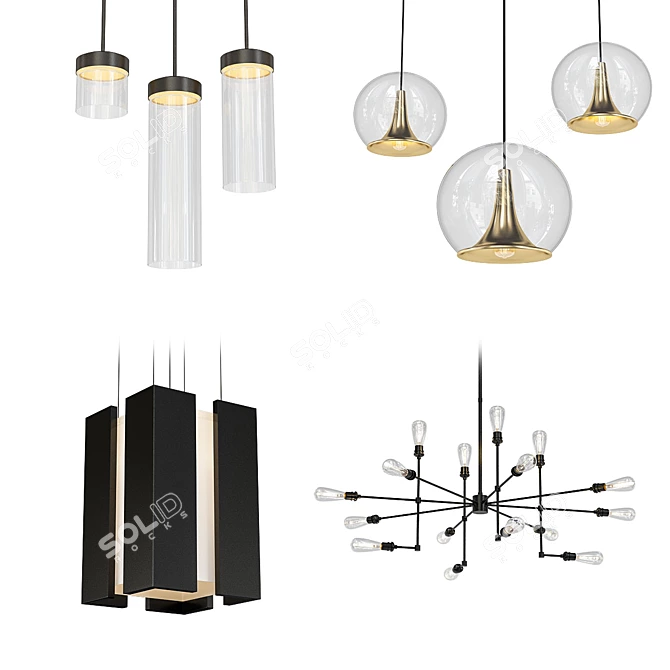 Modern Pendant Collection 3D model image 1