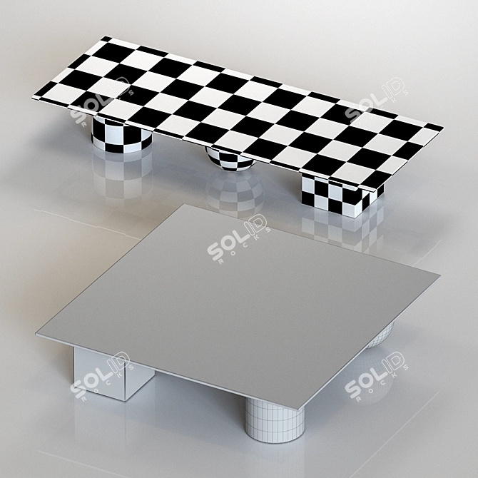 Sleek and Stylish Vignelli Metafora Coffee Table 3D model image 2