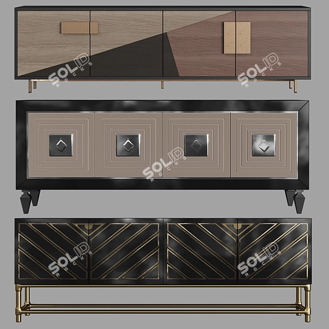 Jazz Sideboard: Art Deco Elegance 3D model image 1