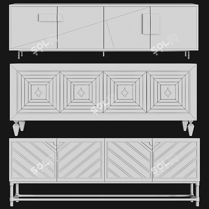 Jazz Sideboard: Art Deco Elegance 3D model image 2