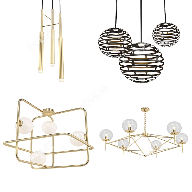 Modern Chandelier Collection 3D model image 1