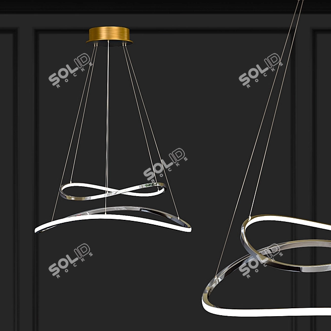 Elegant Modern Ceiling Light 3D model image 1