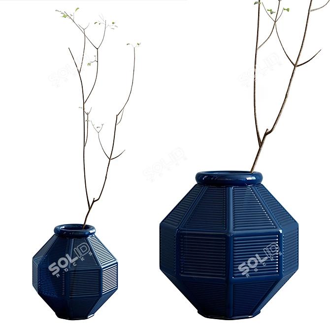 Elegant Ceramic Vase 3D model image 1